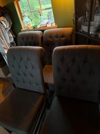 4 taupe stoelen, Gebruikt, Overige kleuren, Stof, Ophalen of Verzenden