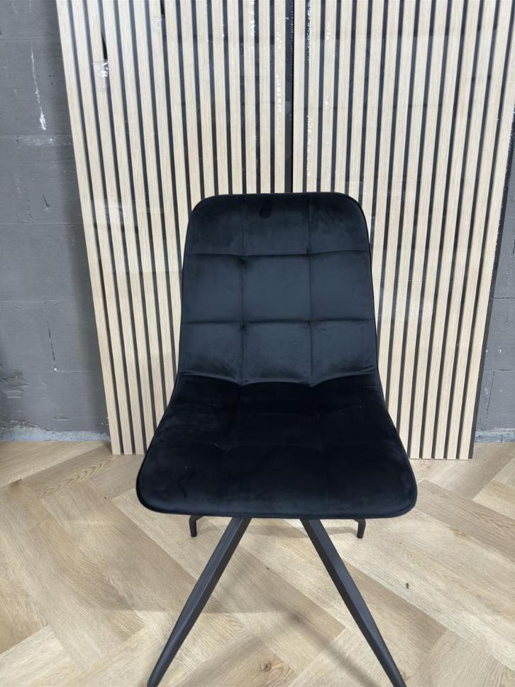 Farucci Eetkamerstoel Zwart/Beige Velvet €45,00 p/st, Huis en Inrichting, Stoelen, Nieuw, Twee, Zwart, Ophalen