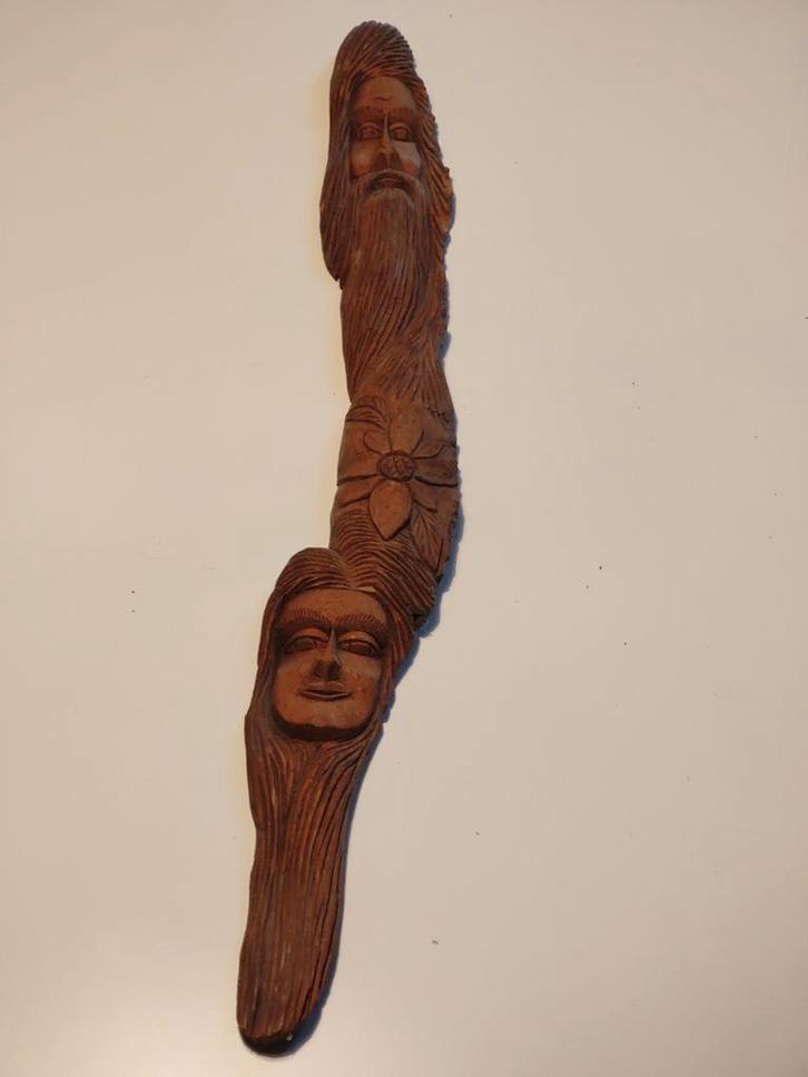 Wandhanger gesneden hout, Huis en Inrichting, Woonaccessoires | Wanddecoraties, Gebruikt, Ophalen of Verzenden