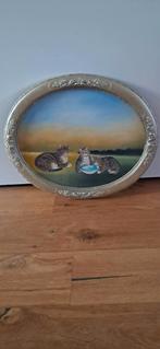 A.v/d Veer Schilderij op Board in Vergulde Lijst, Ophalen of Verzenden