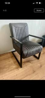 Grijze fauteuil, Ophalen of Verzenden, Gebruikt, 75 tot 100 cm, 50 tot 75 cm