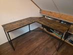VASAGLE Hoekbureau - Ruimtebesparend - Rustic Brown/Zwart, Huis en Inrichting, Bureaus, Ophalen, Nieuw, Bureau