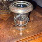 Antiek tandenstoker houder van kristal en zilver, Antiek en Kunst, Antiek | Goud en Zilver, Ophalen of Verzenden, Zilver