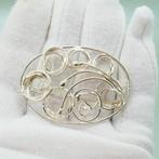 Moderne zilveren broche, Sieraden, Tassen en Uiterlijk, Broches, 4 tot 7 cm, Gebruikt, Verzenden, Nvt