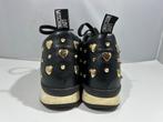 Love Moschino, maat 39 sneakers met gouden hartjes, Love Moschino, Verzenden, Zwart, Sneakers of Gympen