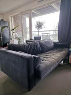 3-zitsbank (Scott) - Marineblauw Katoenfluweel, Huis en Inrichting, Banken | Bankstellen, Ophalen, Gebruikt, Driepersoons, 75 tot 100 cm