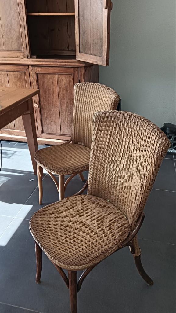 Lloyd Loom Vintage Eetkamerstoelen - Set van 4, Antiek en Kunst, Antiek | Meubels | Stoelen en Banken, Ophalen of Verzenden