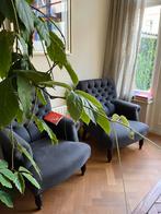 Twee fauteuils, Bocx, donkergrijs, heerlijke zit, Huis en Inrichting, Fauteuils, 75 tot 100 cm, Minder dan 75 cm, Zo goed als nieuw