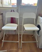 2x Ikea Franklin Barkruk, Wit, voetensteun, opklapbaar, 63cm, Met voetsteun, 60 tot 90 cm, Ophalen of Verzenden, Zo goed als nieuw