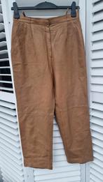 Leren cognac wijde tailebroek steekzakken taille 78cm, Kleding | Dames, Broeken en Pantalons, Verzenden, Zo goed als nieuw, Bruin
