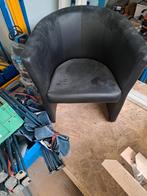 Zwarte Kuipstoel Sky Leer, Gebruikt, Zwart, Leer, Ophalen of Verzenden