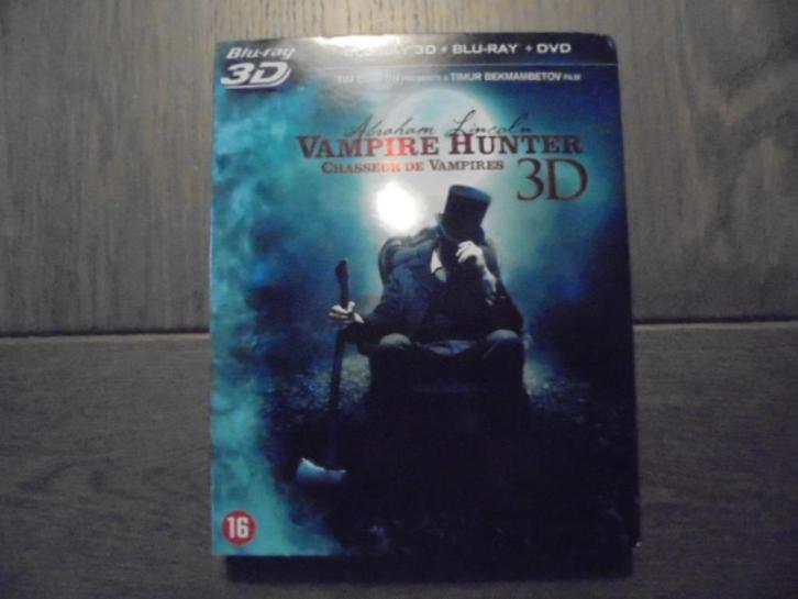 Abraham Lincoln, Vampire Hunter in 3D, 2D BR & DVD, Cd's en Dvd's, Blu-ray, Zo goed als nieuw, Horror, 3D, Ophalen of Verzenden