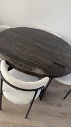 Houten eiken ronde tafel, Huis en Inrichting, Ophalen, Gebruikt, Rond, 100 tot 150 cm