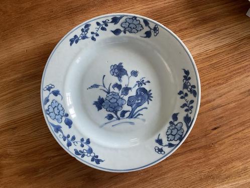 Antiek Sierbord met Blauw Bloemmotief Porselein Bordje 23cm, Antiek en Kunst, Antiek | Porselein, Ophalen of Verzenden