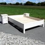 tweepersoons bed met bodem 180x200 duurzaam gerecycled hout, Huis en Inrichting, Nieuw, 180 cm, Landelijk, Wit