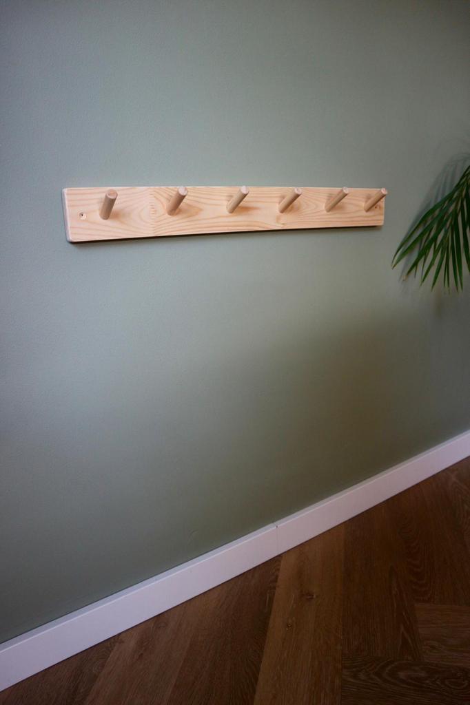 6 haaks (kinder)kapstok grenen, Huis en Inrichting, Woonaccessoires | Kapstokken, Nieuw, Wandkapstok, Minder dan 100 cm, Hout