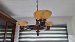 3 armige hanglamp  koper met 3 albast  kappen, Ophalen, Gebruikt, Metaal, Minder dan 50 cm