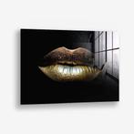 Glaslijst / Glasschilderij Golden Lips, Ophalen