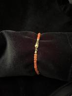 Antieken bloedkoralen armband met gouden bolslot 14 krt, Ophalen of Verzenden, Goud, Armband