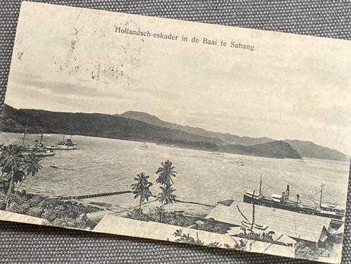 29) Ansichtkaart Hollands-eskader  Sabang baai / Ned. Indië, Verzamelen, Ansichtkaarten | Buitenland, Gelopen, Buiten Europa, Voor 1920