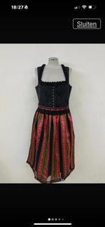 Dirndl Jurk Maat 40 Zwart/Rood Oktoberfest, Ophalen of Verzenden, Zo goed als nieuw, Maat 38/40 (M), Zwart