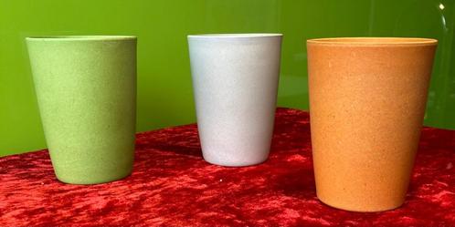 Zuperzozial bamboe bekers – set van 3, Huis en Inrichting, Keuken | Servies, Zo goed als nieuw, Kop(pen) en/of Schotel(s), Overige stijlen