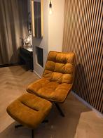 Fauteuil Dorus Adore Velvet Gold + Hocker, Huis en Inrichting, Fauteuils, Ophalen of Verzenden, Zo goed als nieuw, Stof, 75 tot 100 cm