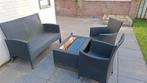 Mooie wicker loungeset - bankje + 4stoelen, 4 zitplaatsen, Gebruikt, Ophalen of Verzenden, Bank
