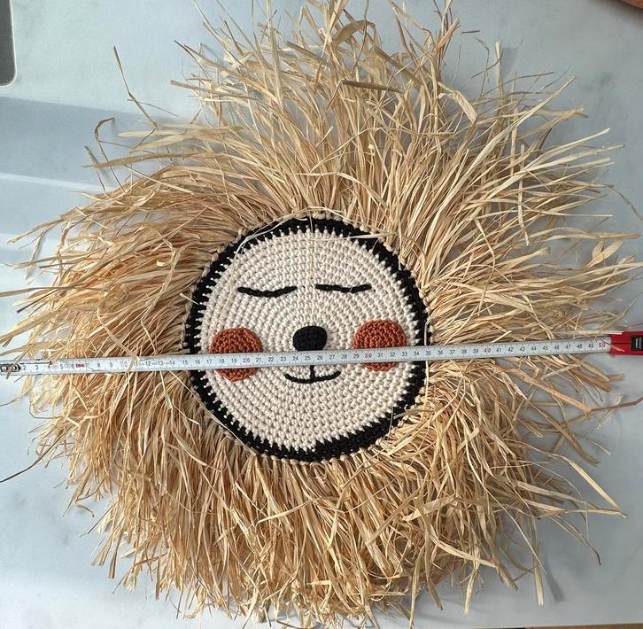 Leeuwtje Lovt Amsterdam wanddecoratie gehaakt met raffia, Kinderen en Baby's, Kinderkamer | Inrichting en Decoratie, Nieuw, Wanddecoratie