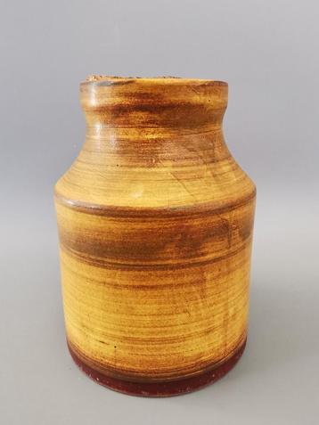 Vintage brutalist keramieke pot met kurk, gesigneerd ? beschikbaar voor biedingen