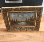 Antiek schilderij op hout gesigneerd, Antiek en Kunst, Kunst | Schilderijen | Klassiek, Ophalen of Verzenden