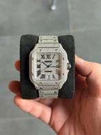 Cartier santos iced out / bussdown, Sieraden, Tassen en Uiterlijk, Horloges | Heren, Staal, Polshorloge, Zo goed als nieuw, Ophalen