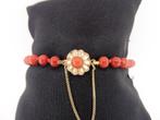 Bloedkoralen armband met gouden slot                     D10, Sieraden, Tassen en Uiterlijk, Antieke sieraden, Ophalen of Verzenden