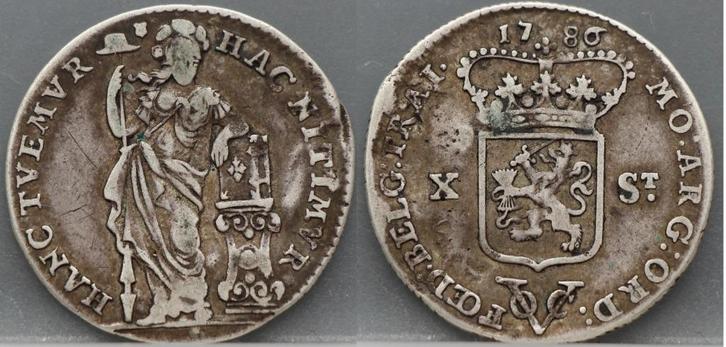 X Stuiver 1786 Utrecht VOC - halve gulden 1786 Utrecht VOC, Postzegels en Munten, Munten | Nederland, Losse munt, ½ gulden, Vóór koninkrijk