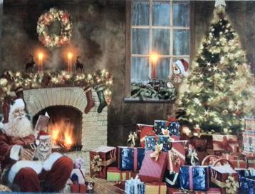 Gezellig kerst schilderij met leds 30x40 beschikbaar voor biedingen
