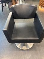 Zwarte kappers pompstoel, merk Inline, Huis en Inrichting, Stoelen, Ophalen, Overige materialen, Gebruikt, Zwart