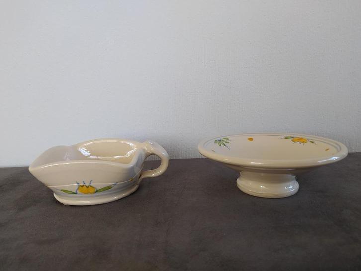 Kandelaar en schaaltje atelier Bloemendaal, Schoonhoven, Antiek en Kunst, Antiek | Keramiek en Aardewerk, Ophalen of Verzenden