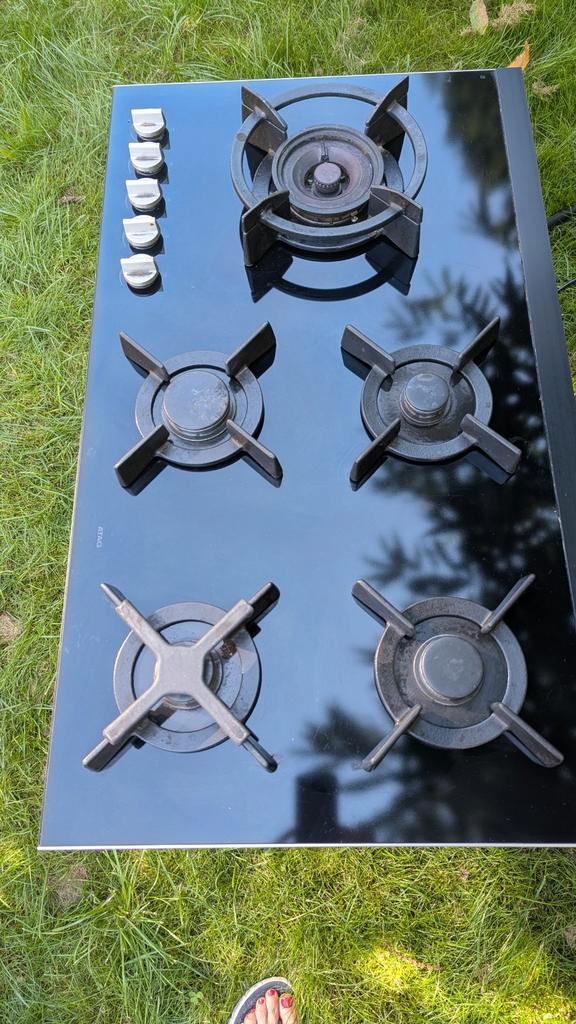 Atag 90cm Gaskookplaat met Wokbrander, Witgoed en Apparatuur, Kookplaten, Gebruikt, Inbouw, Gas, 5 kookzones of meer, Ophalen