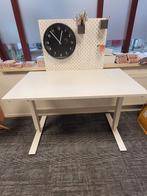IKEA TROTTEN zit/sta bureau 120x70 – wit – incl. toebehoren, Ophalen, In hoogte verstelbaar, Zo goed als nieuw, Bureau