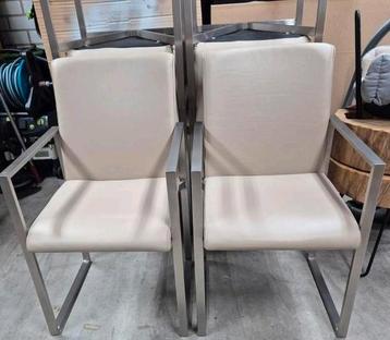 6 Design eetkamerstoelen Neo van goossens leer toledo mastic beschikbaar voor biedingen