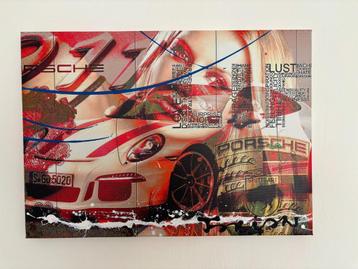 Schilderij Fabian Porsche 911 GT3. Gesigneerd. beschikbaar voor biedingen