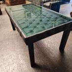 Chesterfield eettafel / vergadertafel zwart leer, Huis en Inrichting, Ophalen, 200 cm of meer, Zo goed als nieuw, Vijf personen of meer