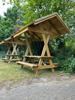 Tuintafel met dak, Picknick tafel met overkapping, Nieuw, Rechthoekig, Ophalen of Verzenden, Hout