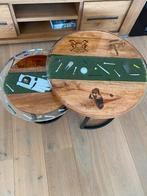 Unieke handgemaakte set Epoxyhars bijzet/salontafeltjes, Ophalen, Minder dan 55 cm, Rond, Zo goed als nieuw