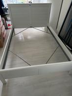 Ikea 2-persoonsbed met elektrisch verstelbaar Auping spiraal, Ophalen, Wit, Tweepersoons, 140 cm