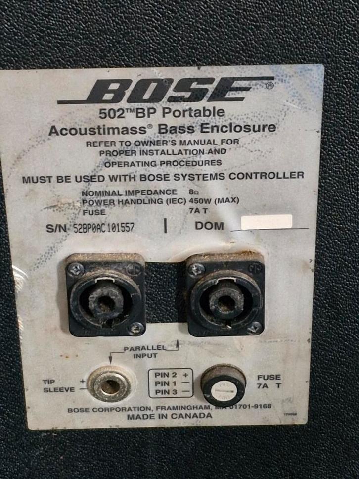 2 x Bose 502 BP Acoustimass Subwoofer, Audio, Tv en Foto, Luidsprekers, Gebruikt, Subwoofer, 120 watt of meer, Bose, Ophalen