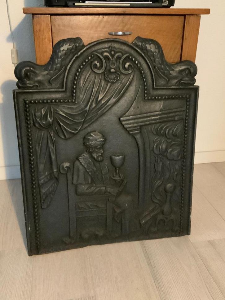 Oude Gietijzeren Haardplaat, Antiek en Kunst, Curiosa en Brocante, Ophalen