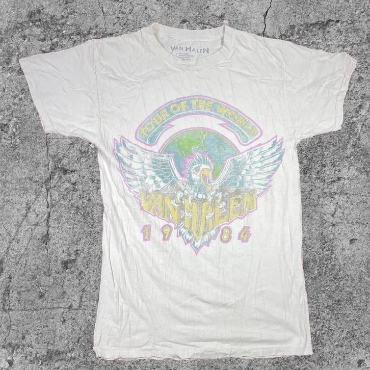 Vintage Vanhalen Tee Tour of the world 1984 T-267, Kleding | Heren, T-shirts, Gedragen, Maat 46 (S) of kleiner, Wit, Verzenden
