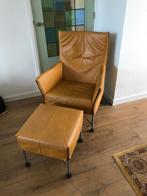Set Montis Charly en voetenbank fauteuil leer, Ophalen, Gebruikt, Nvt, Nvt