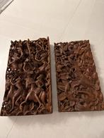 Houten panelen uit Bali met gedetailleerd snijwerk, Verzenden